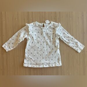 Baby girl H&M 6-9 months floral long sleeve shirtb